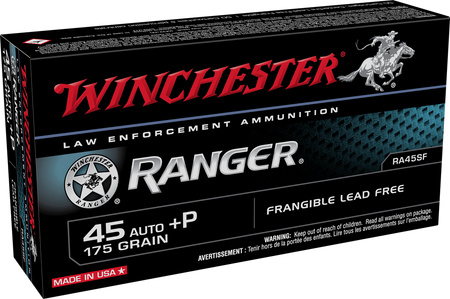 Winchester Ranger .45 ACP/Auto 175 grain Frangible ammunition