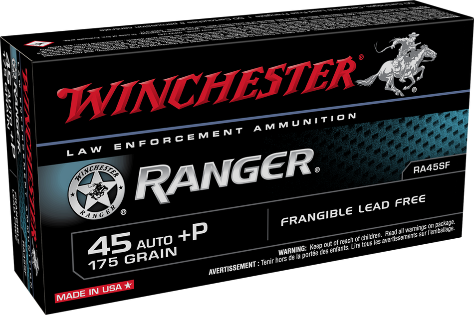 Winchester Ranger .45 ACP/Auto 175 grain Frangible ammunition