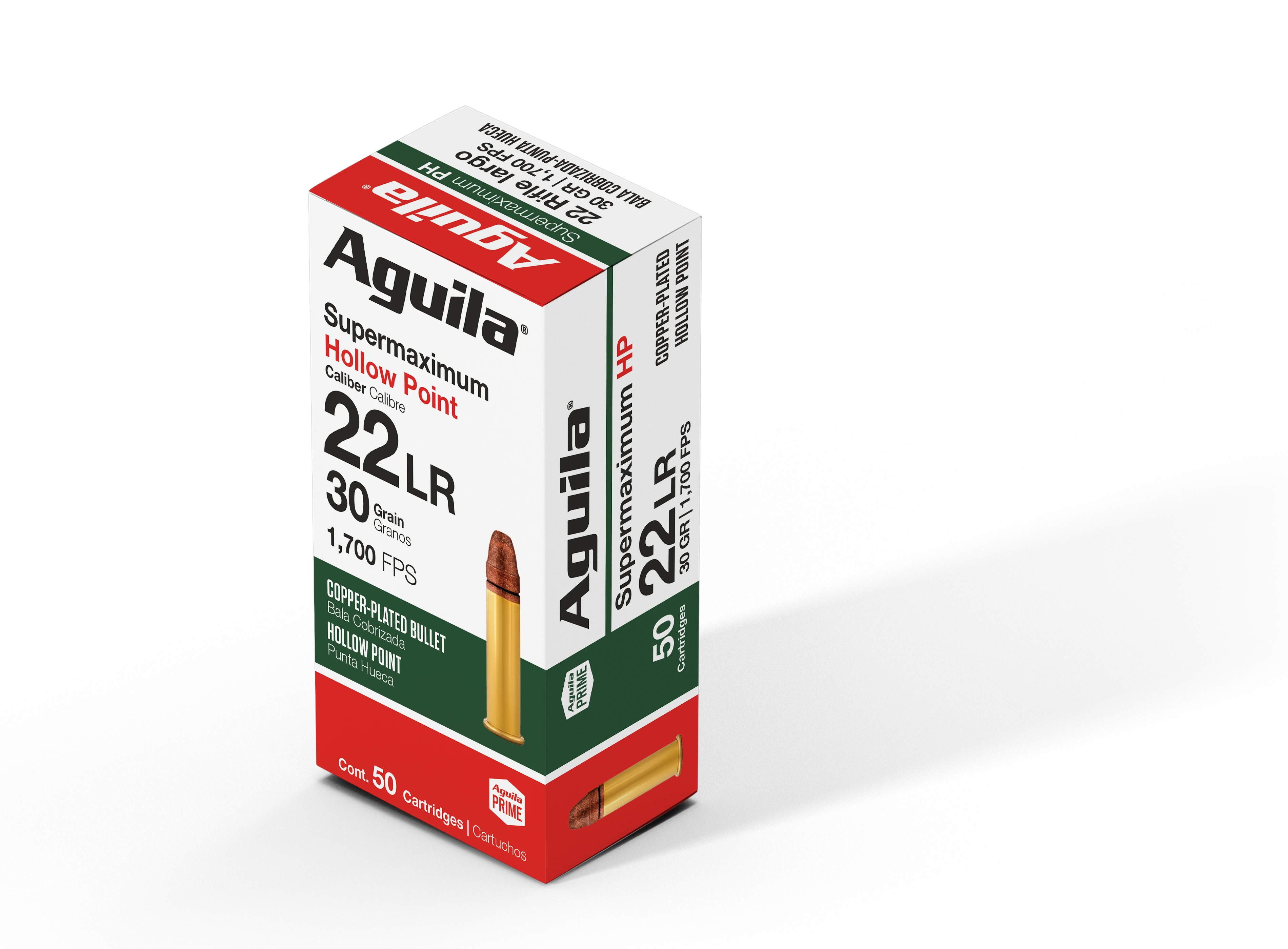 Aguila Supermaximum .22 Long Rifle 30 grain Lead Hollow Point ammunition