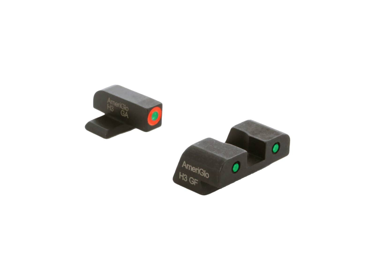 AmeriGlo Night Sights Springfield Hellcat Std - Green/Orange Front & Green/Black Rear Set