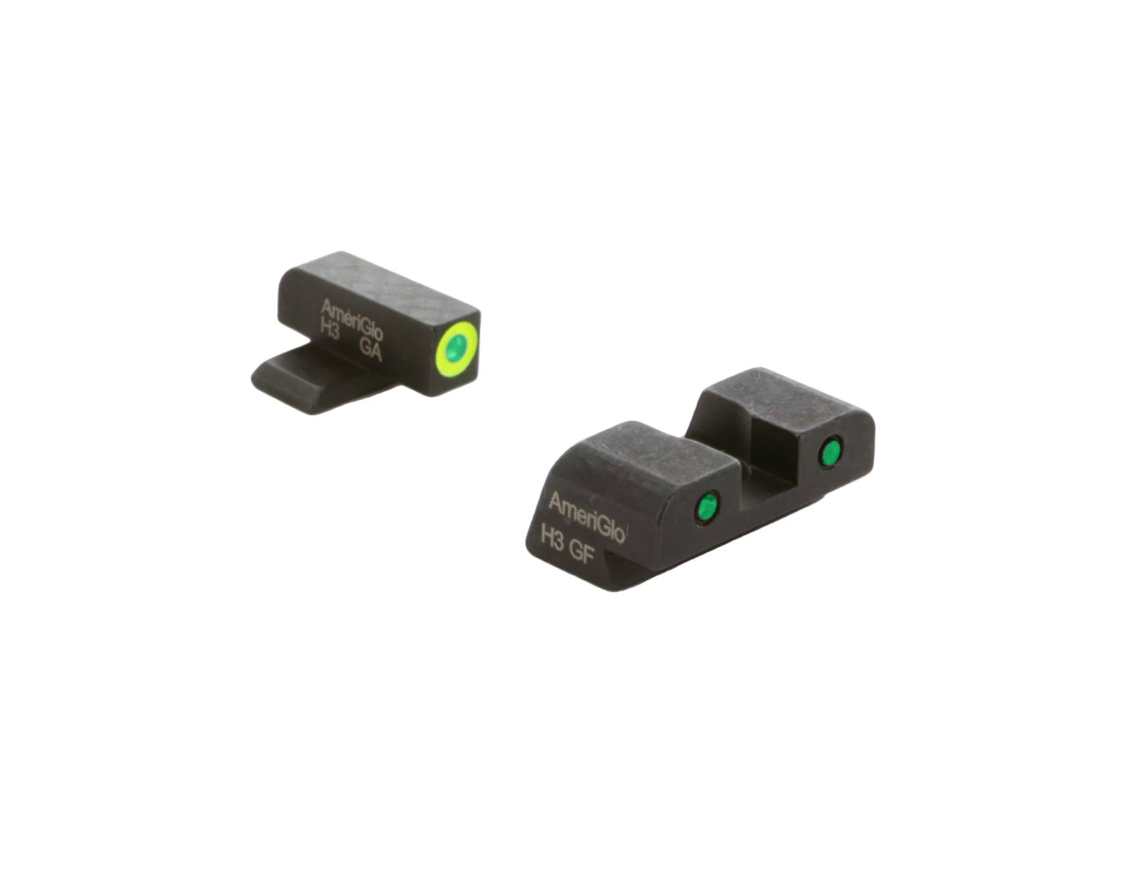 AmeriGlo Hellcat Standard Model Tritium Night Sights Green Front Green Black Rear