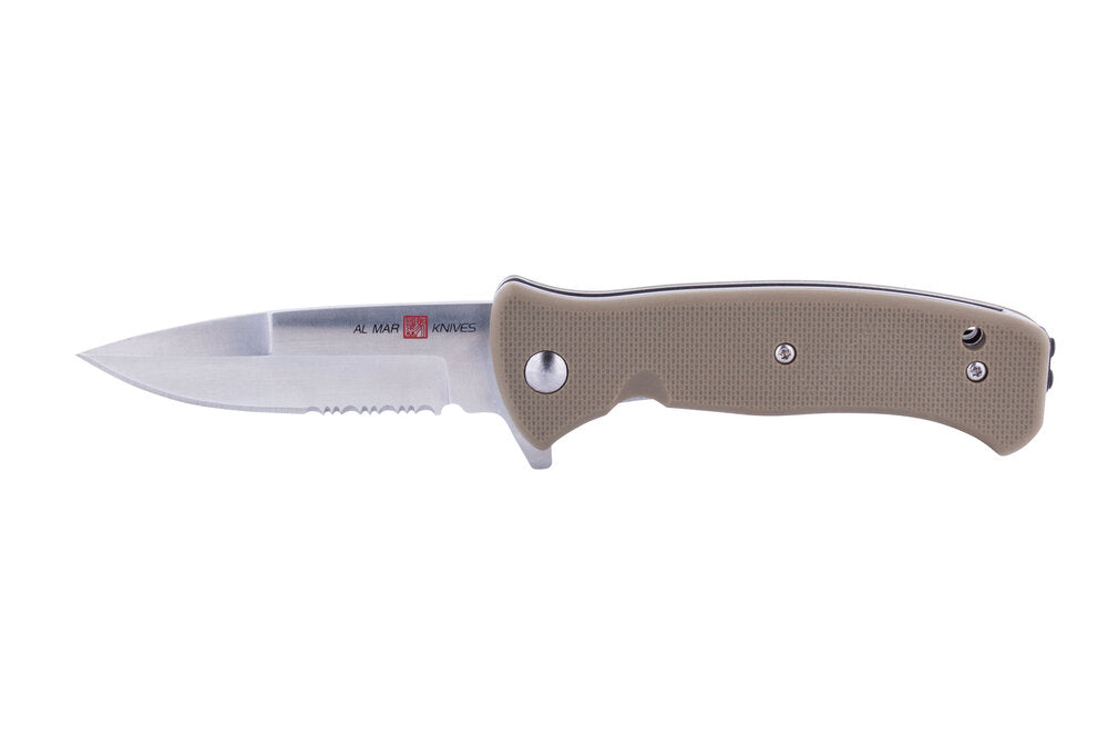Al Mar Knives Mini S.E.R.E. Coyote 3" Folding Knife 8CR Combo Blade