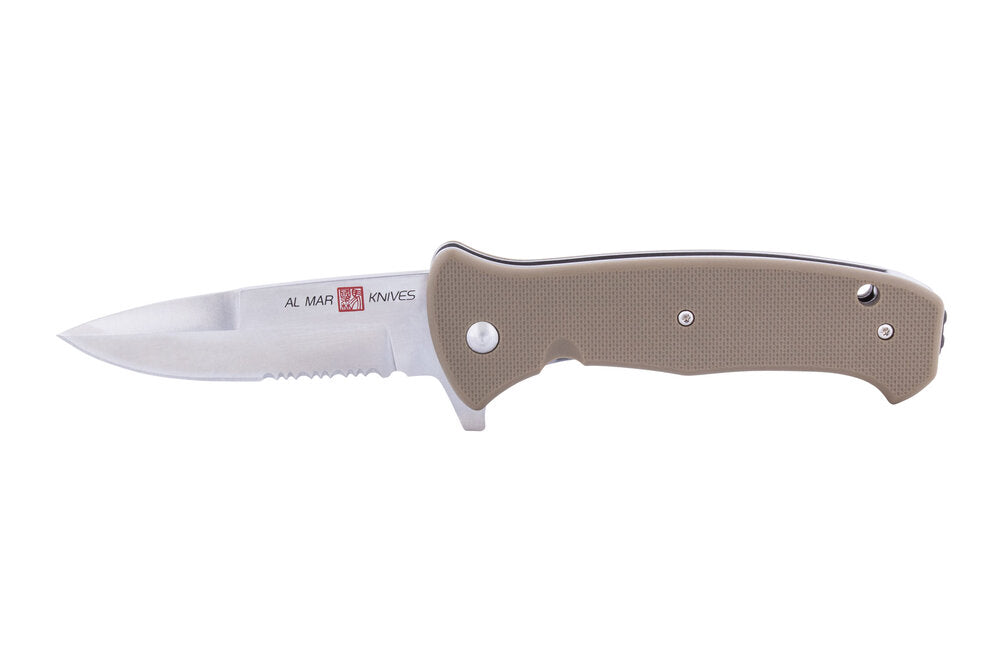 Al Mar Knives SERE Coyote 3.6in 8CR Combination Edge Blade