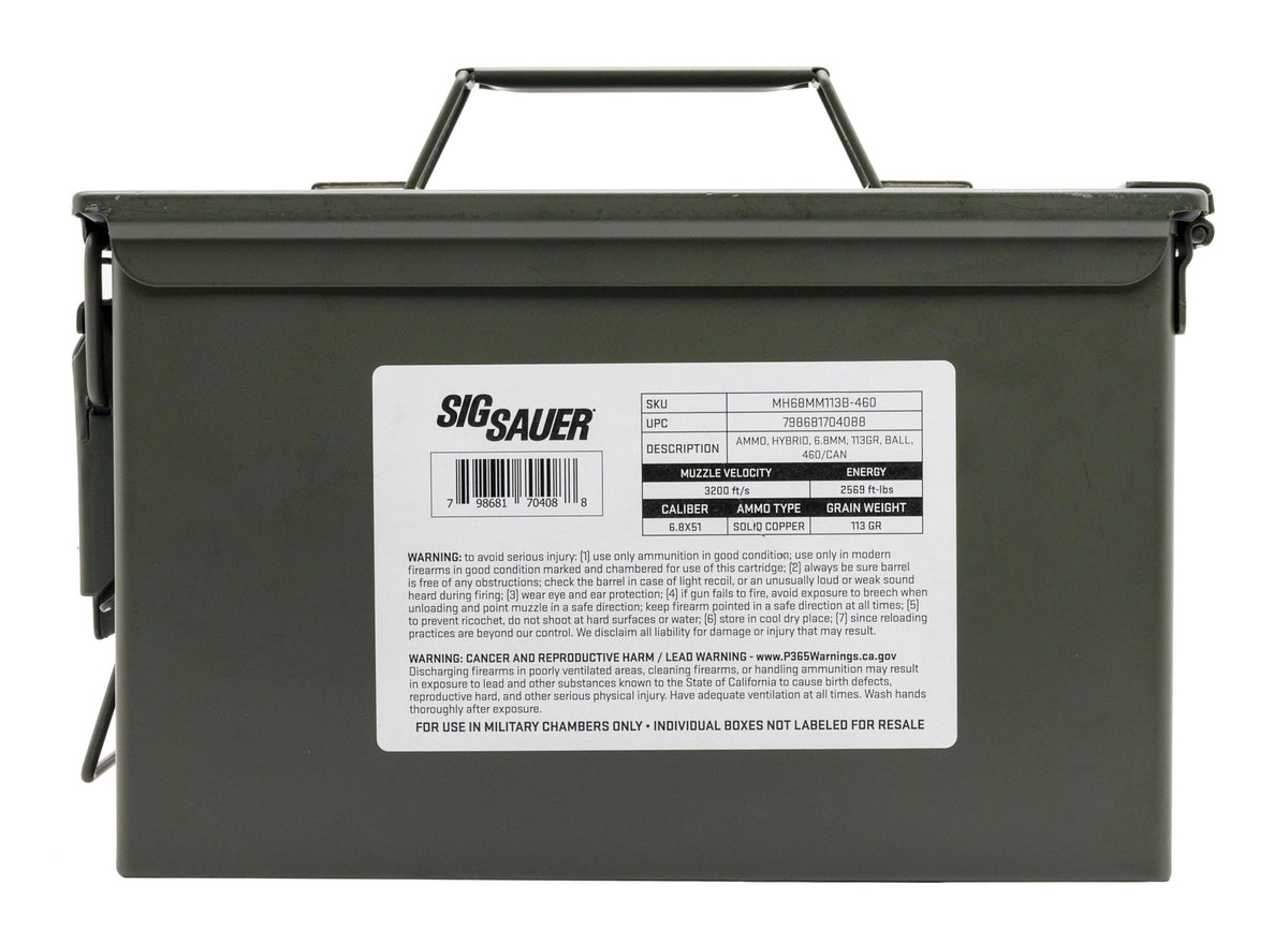 Sig Sauer Can .277 Sig Fury 113 grain Full Metal Jacket ammunition