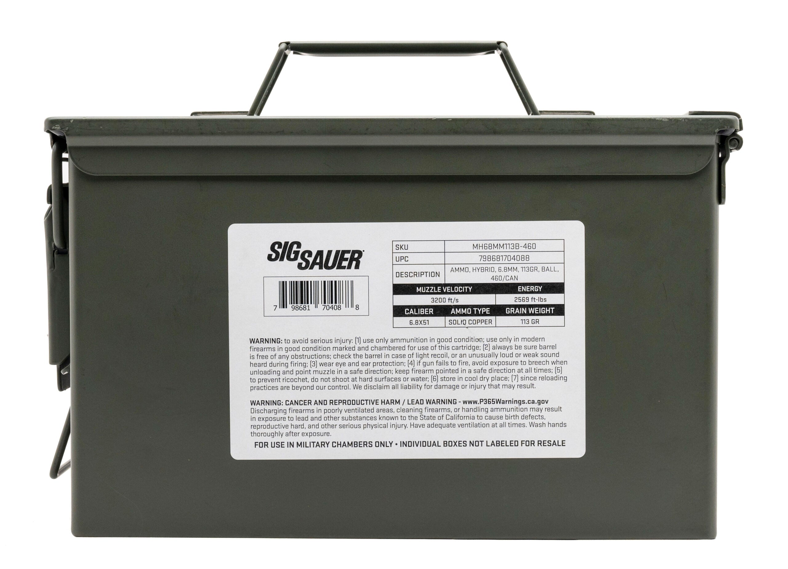 Sig Sauer Can .277 Sig Fury 113 grain Full Metal Jacket ammunition
