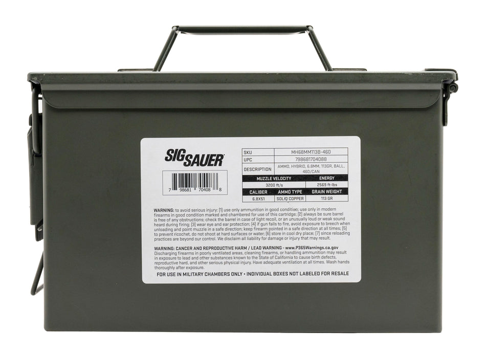 Sig Sauer Can .277 Sig Fury 113 grain Full Metal Jacket ammunition