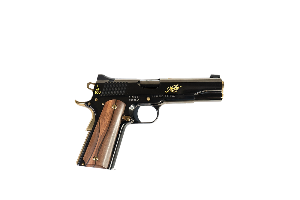 KIMBER 1911 BLACK GOLD 45ACP 5" 24KT GOLD INLAY 1-7RD 1-200 MADE