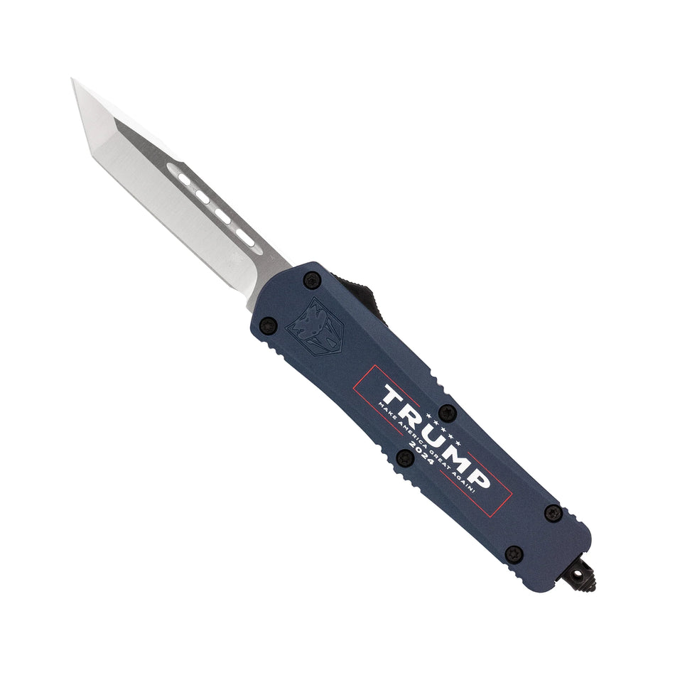 CobraTec Medium FS-3 Blue Tanto Trump 2024 Non-Serrated Out-the-Front Knife