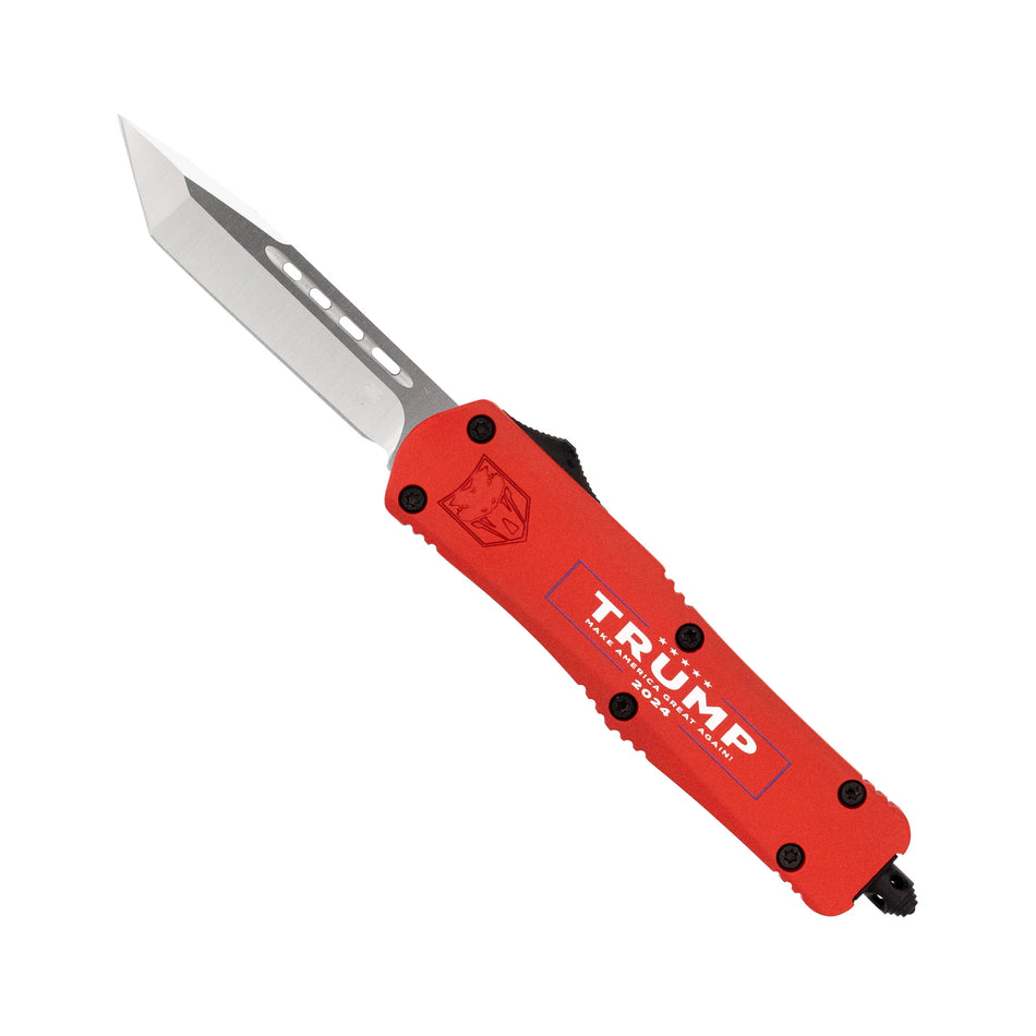 CobraTec Medium FS-3 Red Tanto Trump 2024 Plain Edge OTF Knife