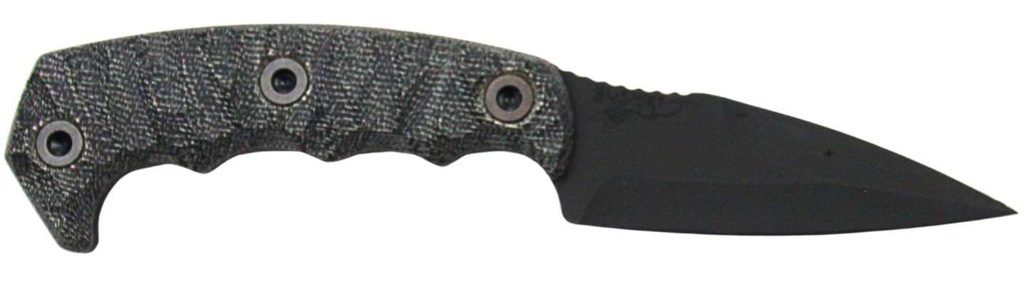 Half Face Blades Humint Fixed Blade 3" CPM S45VN Steel Armor Black Gray Micarta