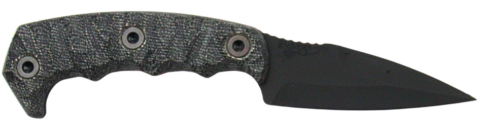 Half Face Blades Humint Fixed Blade 3" CPM S45VN Steel Armor Black Gray Micarta