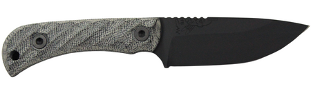 Half Face Blades Cavner Jr 7.5" OA Fixed Blade S45VN Armor Black Gray Micarta Grip