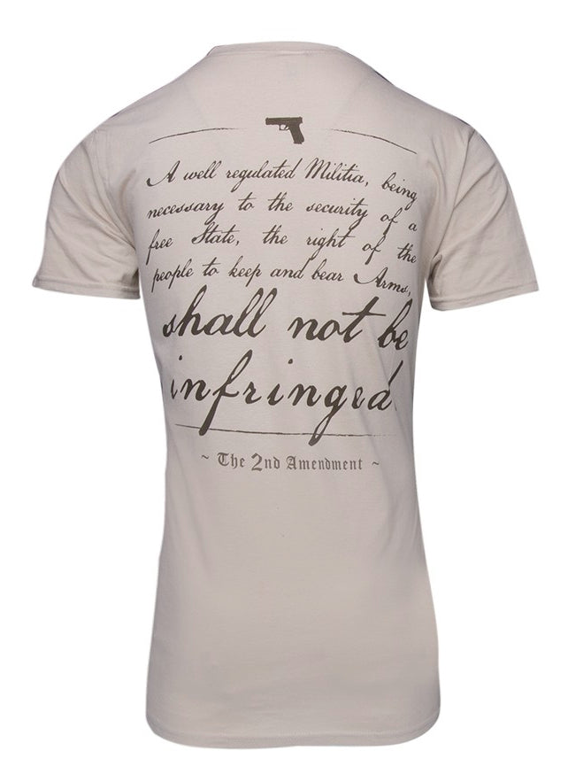 Glock 2nd Amendment Short Sleeve T-Shirt Tan Small