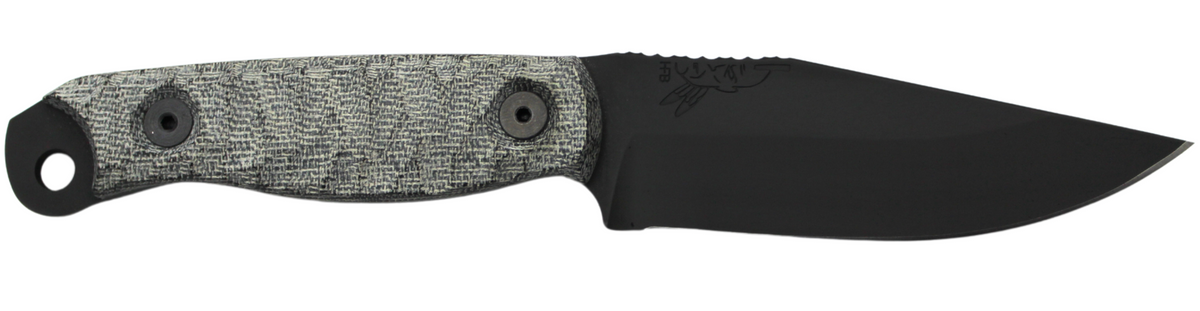 Half Face Blades Crow Scalper Fixed Blade 4" S45VN Steel Armory Black Gray Micarta