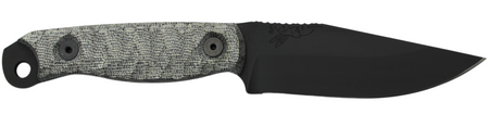 Half Face Blades Crow Scalper Fixed Blade 4" S45VN Steel Armory Black Gray Micarta