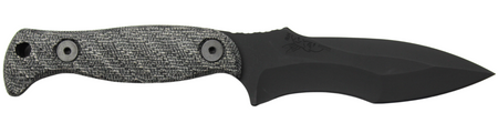 Half Face Blades Extremis Fixed Blade 3.5" S45VN Steel Armor Black Gray Micarta