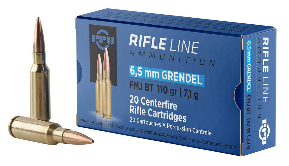 Prvi Partizan Rifle Line 6.5mm Grendel 110 grain Full Metal Jacket Boat Tail ammunition