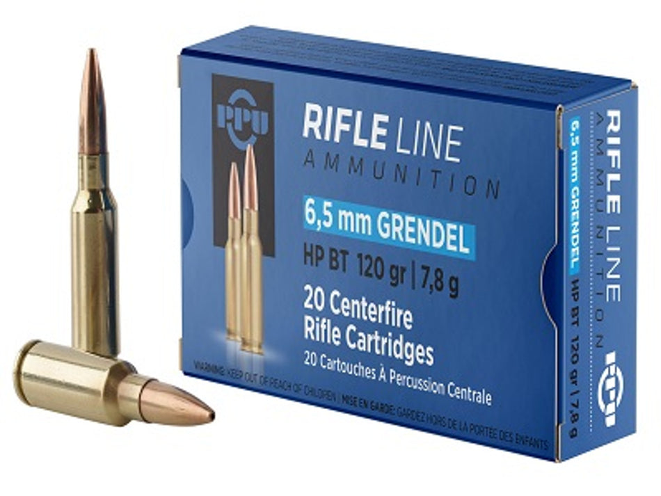 Prvi Partizan Rifle Line 6.5mm Grendel 120 grain Hollow Point Boat Tail ammunition