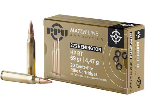 Prvi Partizan  .223 Remington 69 grain Hollow Point Boat Tail ammunition