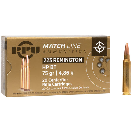 Prvi Partizan  .223 Remington 75 grain Hollow Point Boat Tail ammunition