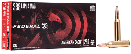Federal American Eagle .338 Lapua Magnum 250 grain Jacketed Soft Point ammunition