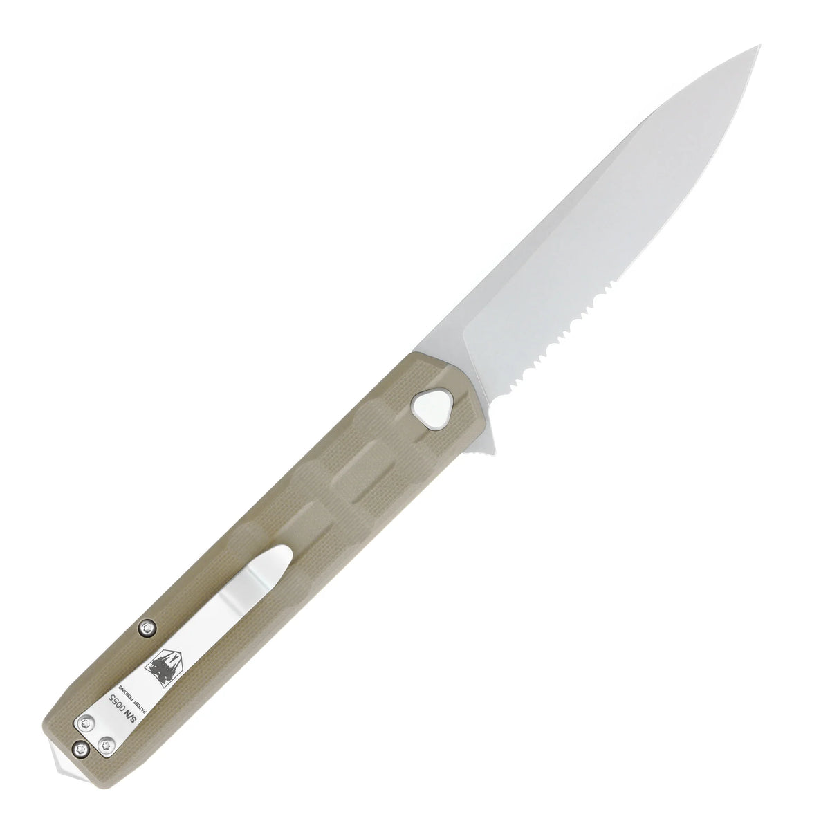 CobraTec Kuzio Tan G10 Serrated Drop Point 3.25" OTF Auto Knife