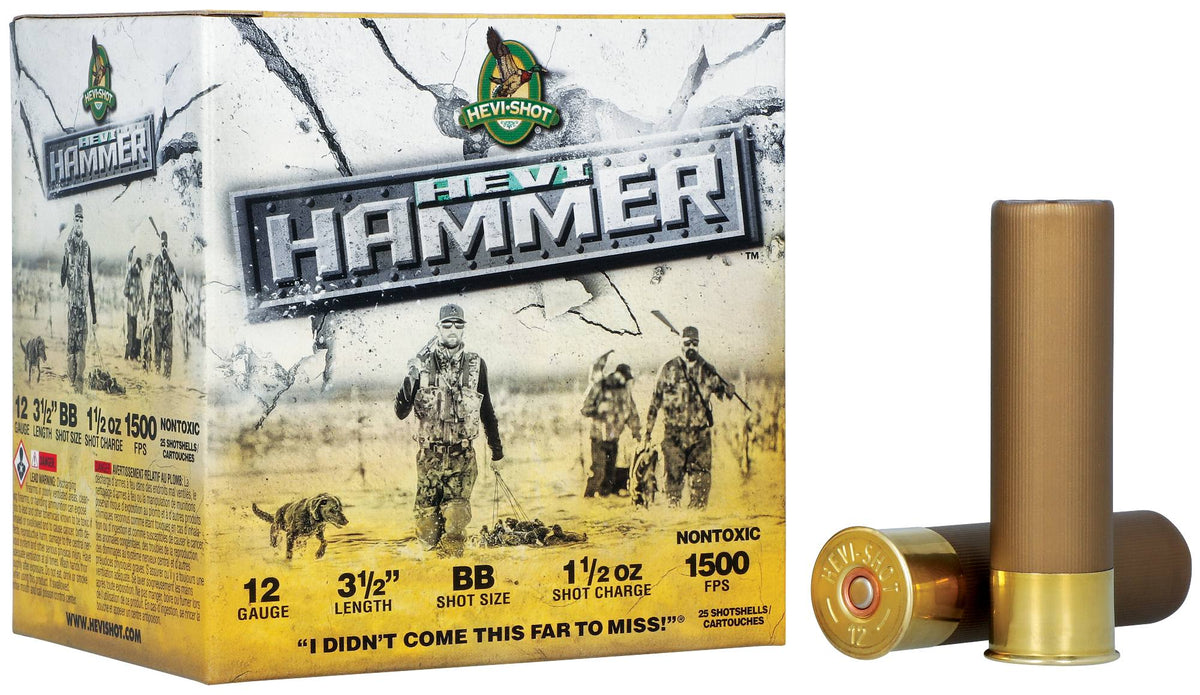 HEVI-Shot HEVI HAMMER Shotgun Ammo 12 Gauge 3 in 1-1/4 oz BB