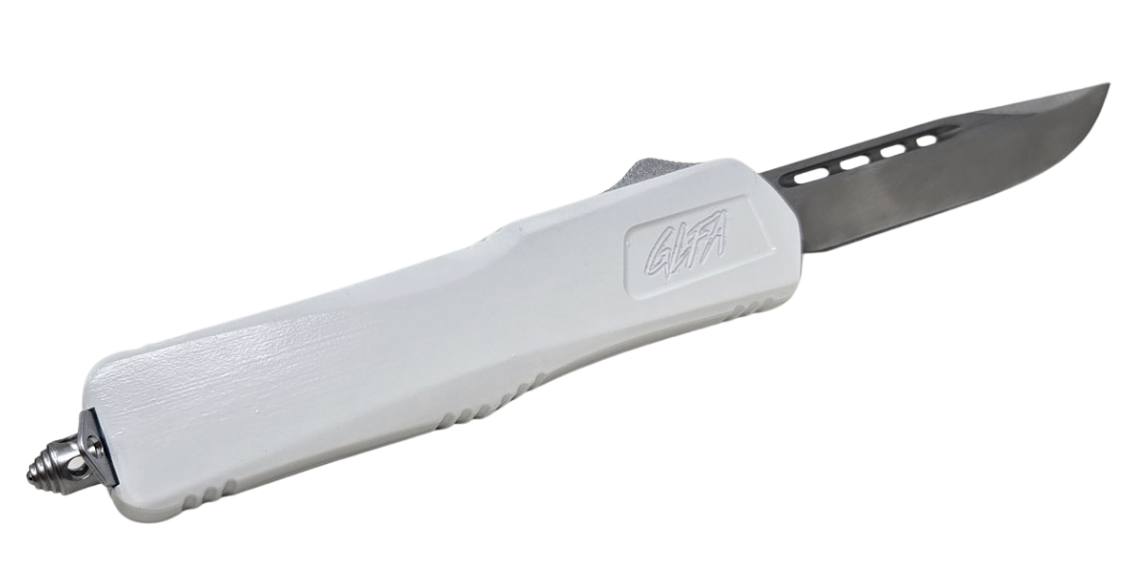 Great Lakes 8" Auto Smooth Blade Knife White