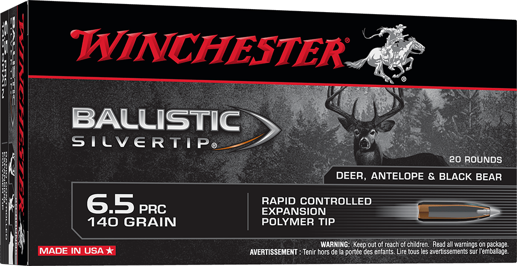 Winchester Ballistic Silvertip 6.5 PRC 140 grain Bonded Rapid Expansion PHP ammunition