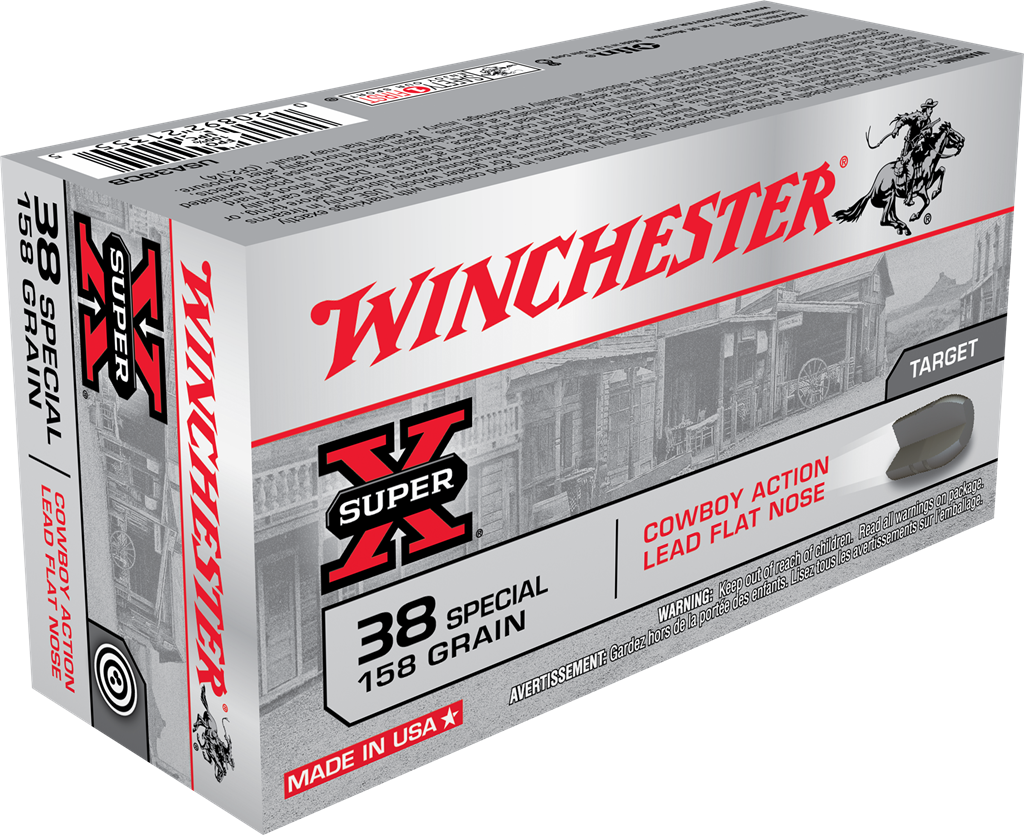 Winchester Super X Cowboy Action .38 Special 158 grain Lead Flat Nose ammunition