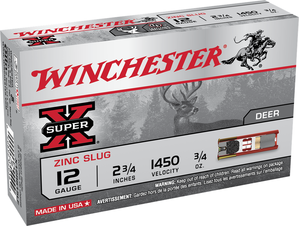 Winchester Super X Lead Free Zinc Slug Shotgun Ammo 12 Gauge 2.75 in 3/4 oz Slug