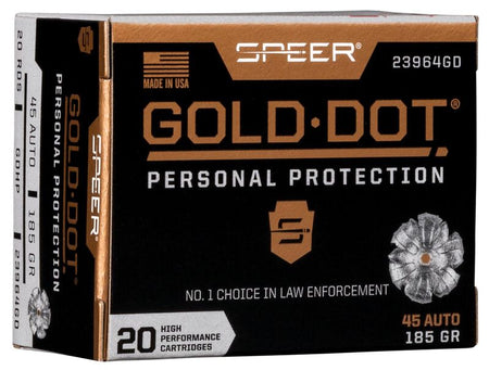 Speer Gold Dot .45 ACP/Auto 185 grain Hollow Point ammunition
