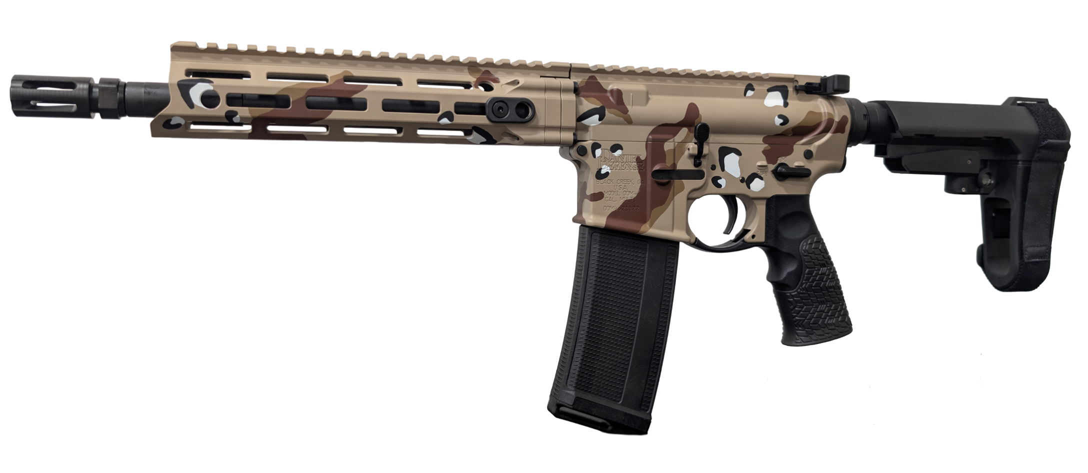 DANIEL DEFENSE DDM4 V7 CHOCOLATE CHIP PISTOL 5.56MM 10.3" BLK 1-30RD