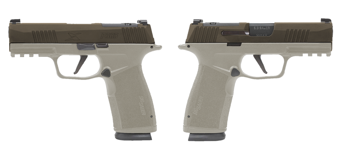 SIG SAUER P365 X-MACRO 9MM PSTL 3.7" 2-17RD OR 2 TONE BRONZE/TAN