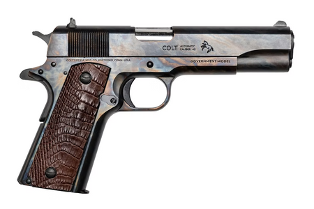 COLT 1911 LINEAGE 45ACP COLOR CASE HARDENED, ALLIGATOR GRIPS, 1 OF 300