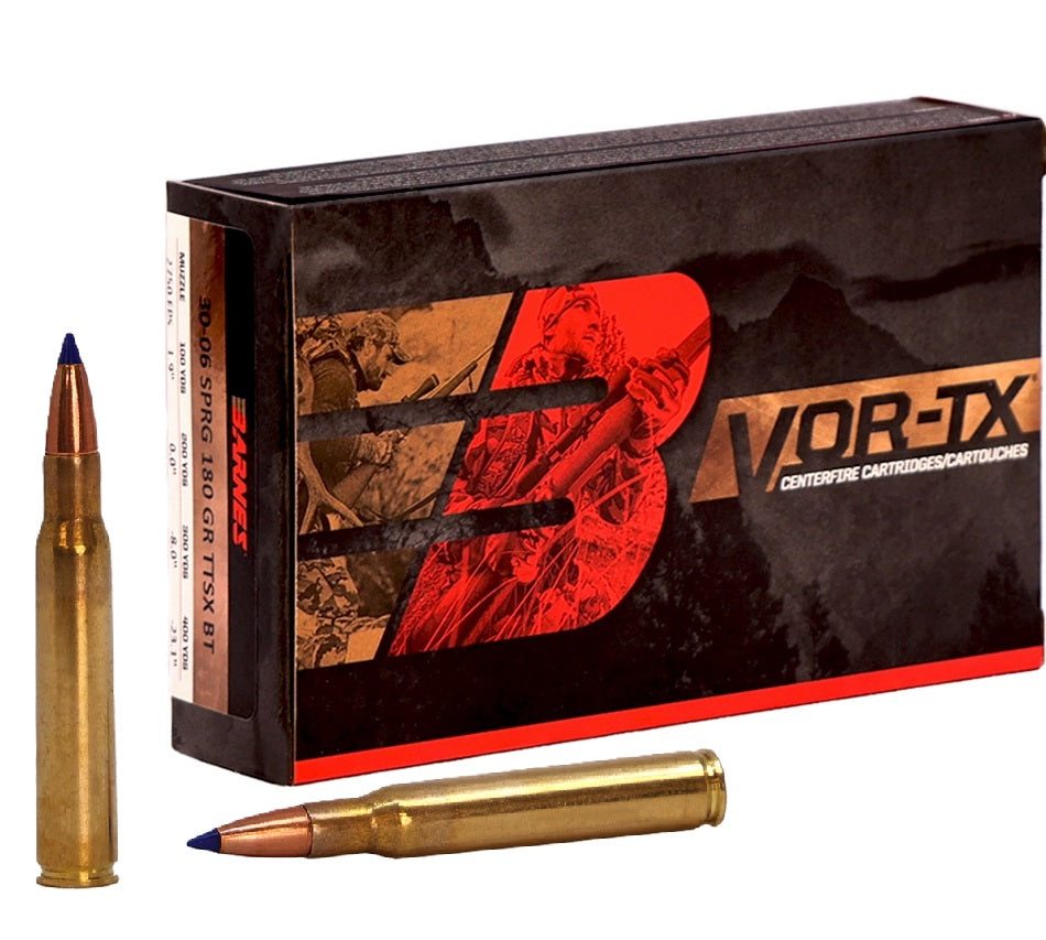 Barnes VOR-TX Tipped TSX Boat Tail 180 Grain .30-06 Springfield 2700 fps