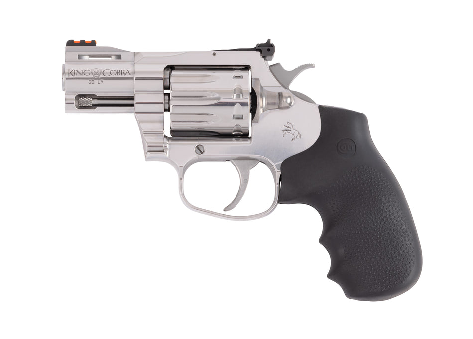 Colt Mfg KCOBRA22SP2RFO King Cobra 22 LR 10 Shot 2" Stainless Vent Rib Barrel, Stainless Cylinder & Frame, Black Rubber Grip