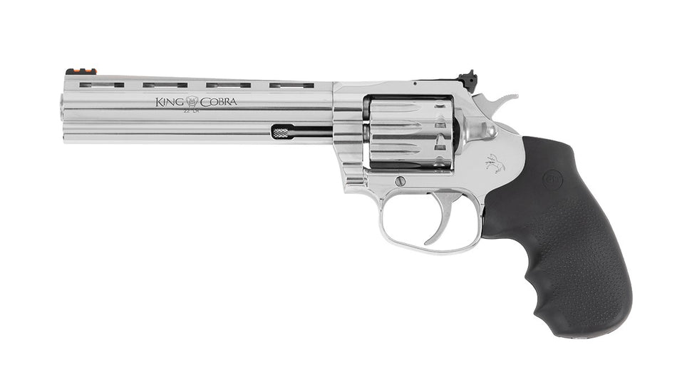 Colt Mfg KCOBRA22-SP6RFO King Cobra Target 22 LR 10rd 6" Stainless Steel Barrel, Cylinder & Frame, Black Hogue Overmolded Grips
