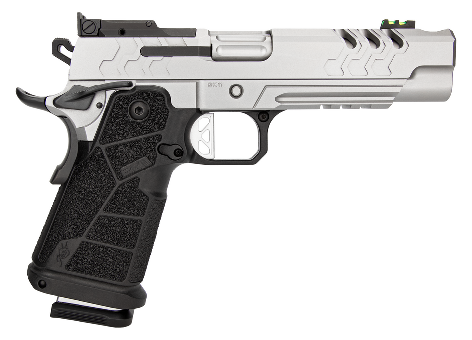 Kimber Mfg, Inc 3500080 2K11 Full Size 9mm Luger 20+1 5" Matte Stainless Steel Compensated Barrel & Lightening Cut/Optic Ready/Serrated Slide, Matte Stainless Steel Frame w/Beavertail & Picatinny Rai
