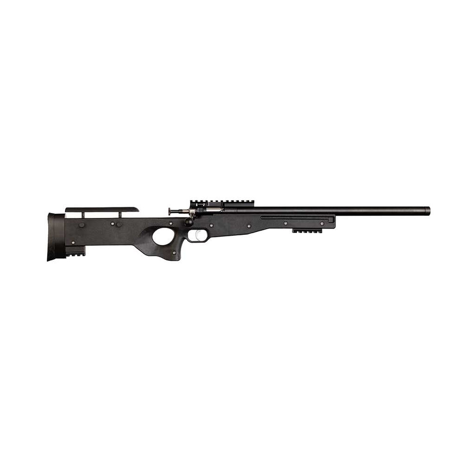 Crickett KSA2150-BLK Precision Full Size 22 LR Single Shot 16.10" Blued Threaded Bull Barrel, Blued Crickettinny Rail Steel Receiver, Black Synthetic Adj LOP Stock