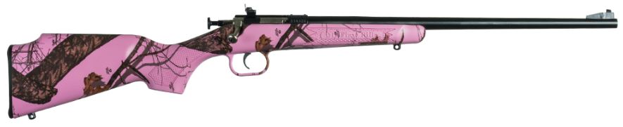Crickett KSA2161 Youth 22 LR 1rd 16.12" Blued Single Shot Barrel, Blued Stainless Steel Receiver, Mossy Oak Pink Blaze Fixed Synthetic Stock, Right Hand