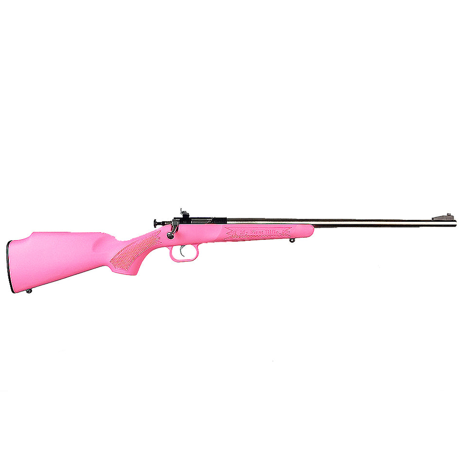 Crickett KSA2221 Youth 22 LR 1rd 16.12" Stainless Single Shot Barrel, Blued Stainless Steel Receiver, Pink Fixed Synthetic Stock, Right Hand