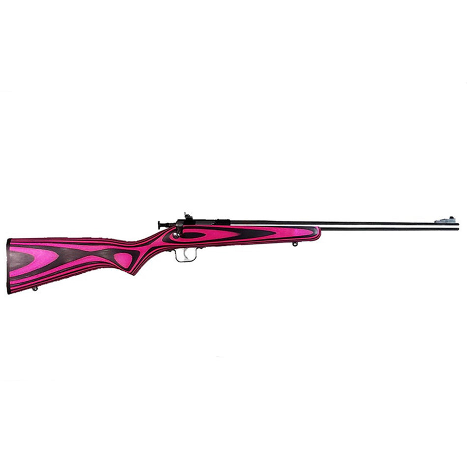 Crickett KSA2226 Youth 22 LR 1rd 16.12" Stainless Steel Barrel, Fixed Front/Adjustable Rear Peep Sights, Pink/Black Laminate Stock w/11.5" LOP, Rebounding Firing Pin Safety