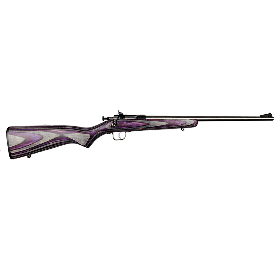 Crickett KSA2228 Youth 22 LR 1rd 16.12" Stainless Steel Barrel, Fixed Front/Adjustable Rear Peep Sights, Purple Laminate Stock w/11.5" LOP, Rebounding Firing Pin Safety
