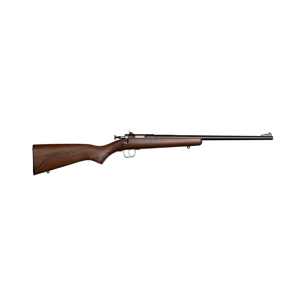 Crickett KSA2338 Youth 22 WMR 1rd 16.12" Barrel & Receiver, Fixed Front/Adjustable Rear Peep Sights, Walnut Stock w/11.5" LOP, Rebounding Firing Pin Safety