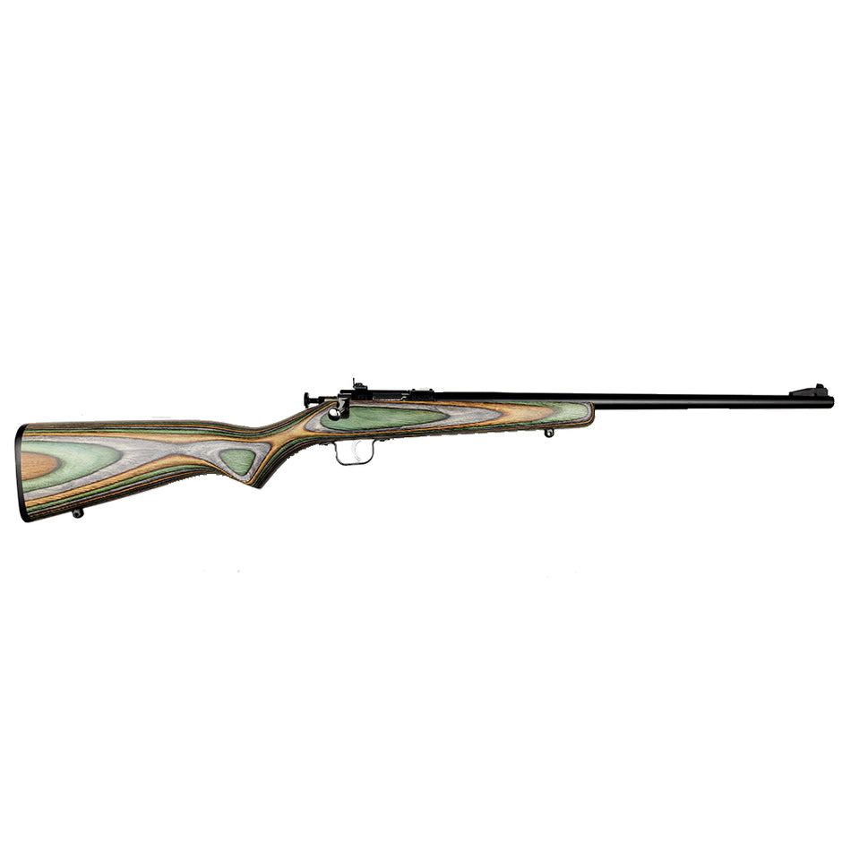 Crickett KSA2252 Youth 22 LR 1rd 16.12" Blued Barrel & Receiver, Fixed Front/Adjustable Rear Peep Sights, Camo Laminate Stock w/11.5" LOP, Rebounding Firing Pin Safety