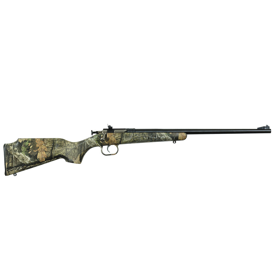 Crickett KSA2284 Youth 22 WMR 1rd 16.12" Blued Barrel/Receiver, Fixed Front/Adjustable Rear Peep Sights, Mossy Oak Break-Up Synthetic Stock w/11.5" LOP, Rebounding Firing Pin Safety
