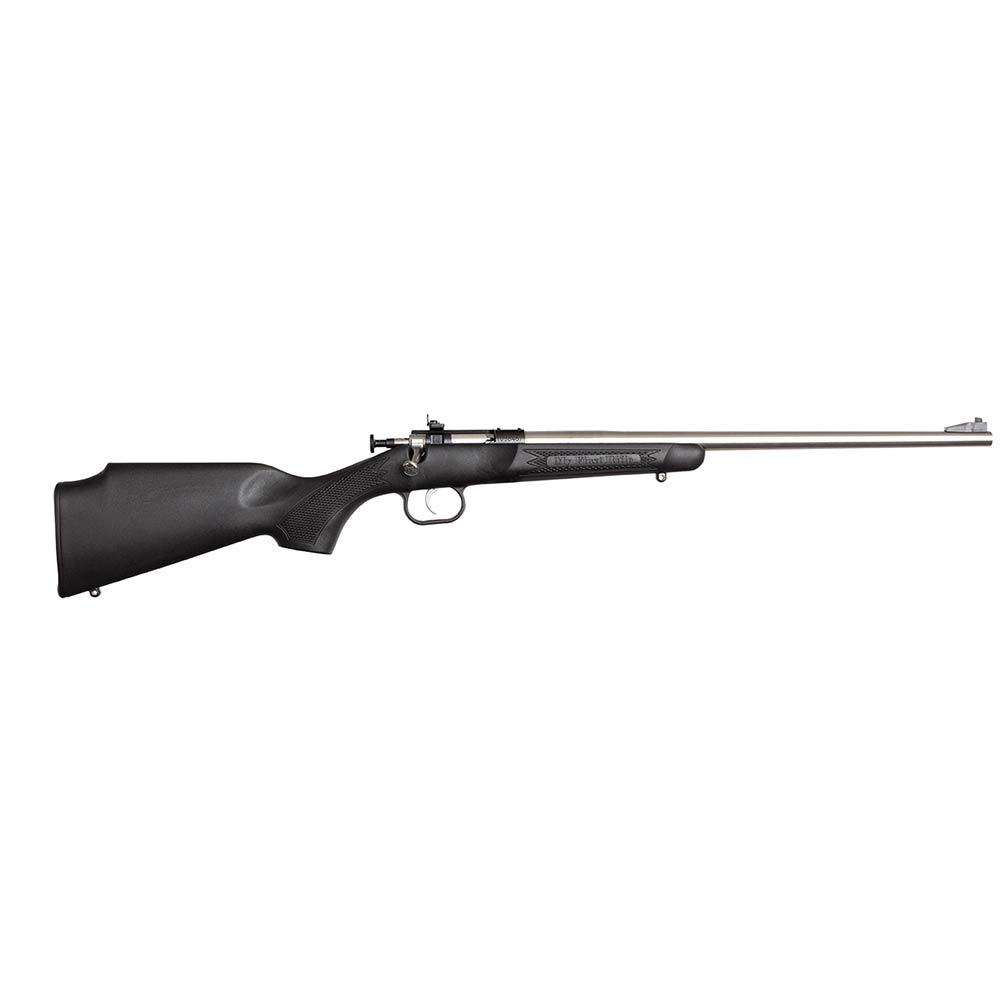 Crickett KSA2295 Youth 22 WMR 1rd 16.12" Blued Barrel & Receiver, Fixed Front/Adjustable Rear Peep Sights, Black Synthetic Stock w/11.5" LOP, Rebounding Firing Pin Safety