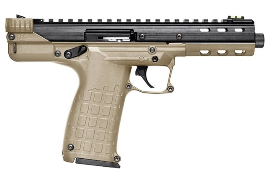 Kel-Tec CP33TAN CP33 22 LR 33+1 5.50" Black Ported/Threaded Barrel, Black Serrated/Optic Ready Slide, Tan Polymer Frame w/M-LOK, Polymer Grip, Ambidextrous