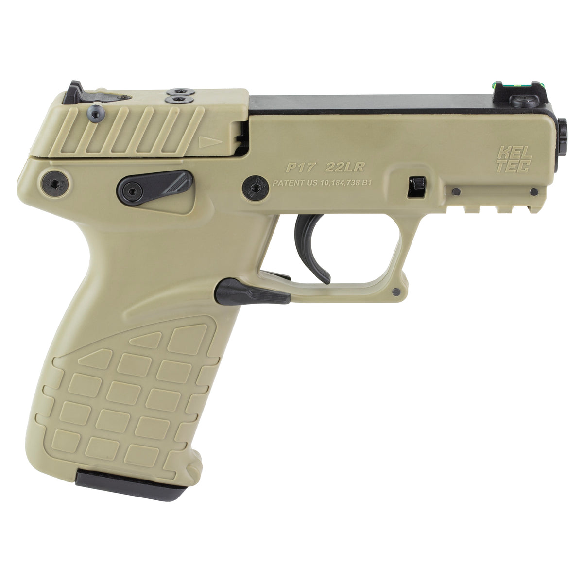 P17 22LR 10+1 BLK/TAN TB BLACK SLIDE/BLACK FRAME